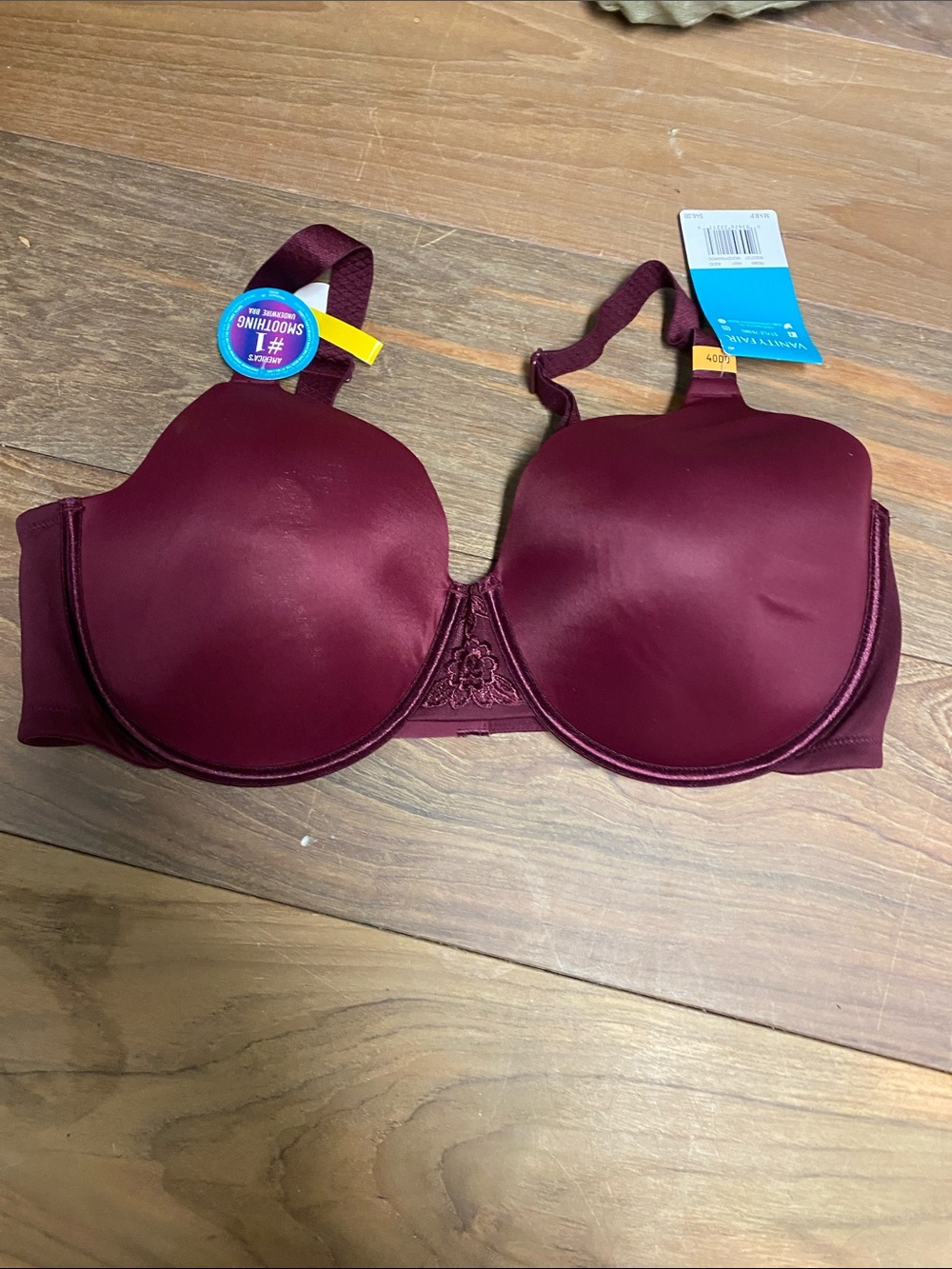 Vanity Fair Smooth Full-Coverage T-Shirt Bra - Burgundy
